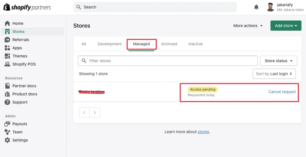 Wait for clients approval to access Shopify stores