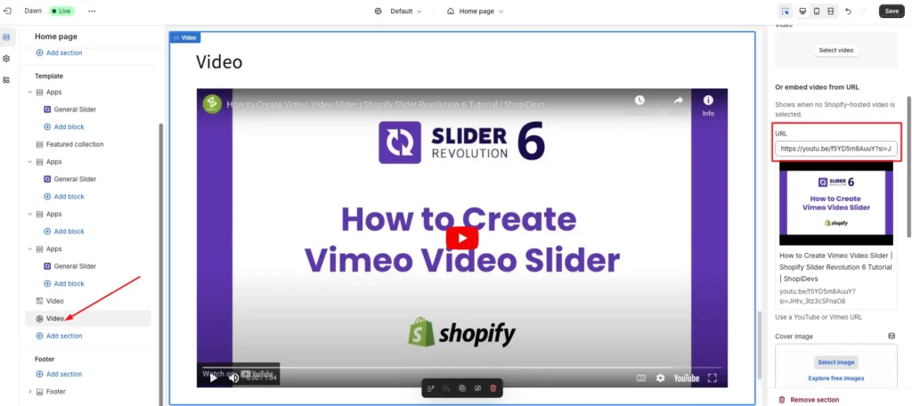 Upload YouTube or Vimeo video using Links