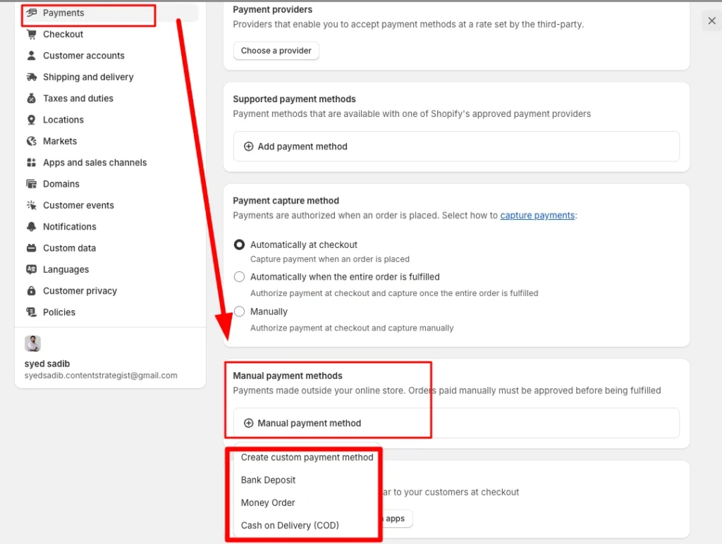 Manual Payment Methods