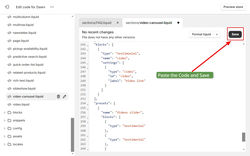 Paste Custom Code in Liquid File