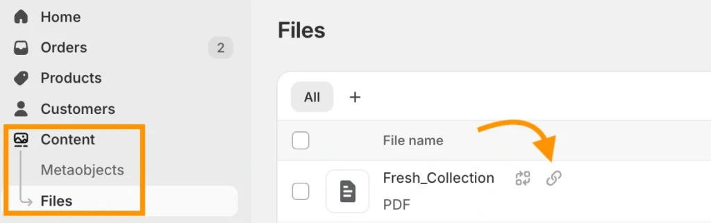 Upload the PDF File to Shopify