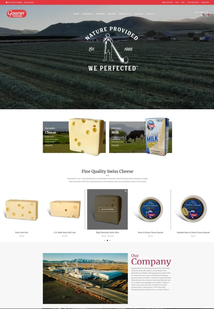 Gossner Food-Store Designed With Slider Revolution & Sections App