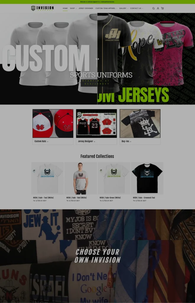 Invision-Store Designed With Slider Revolution & Sections App