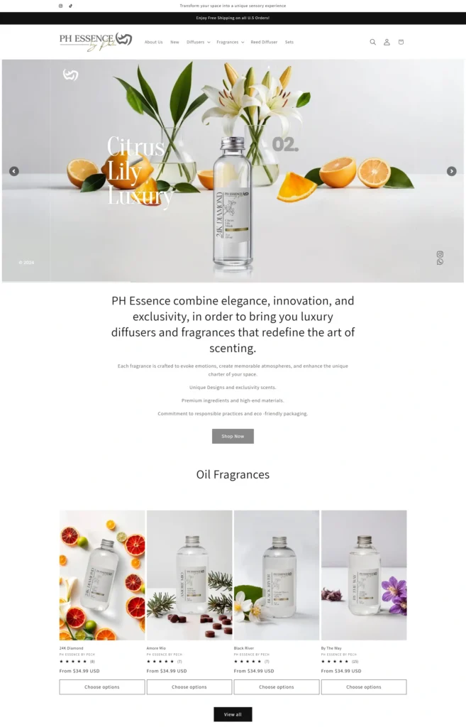 PH Essence-Store Designed With Slider Revolution & Sections App