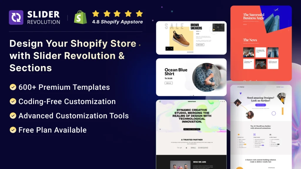 Slider Revolution and Sections- 600+ Template