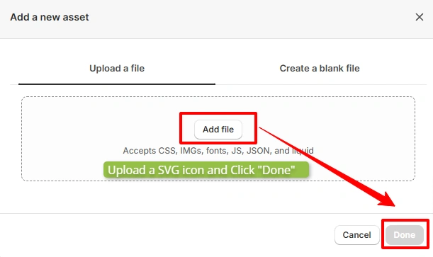 Upload SVG icon