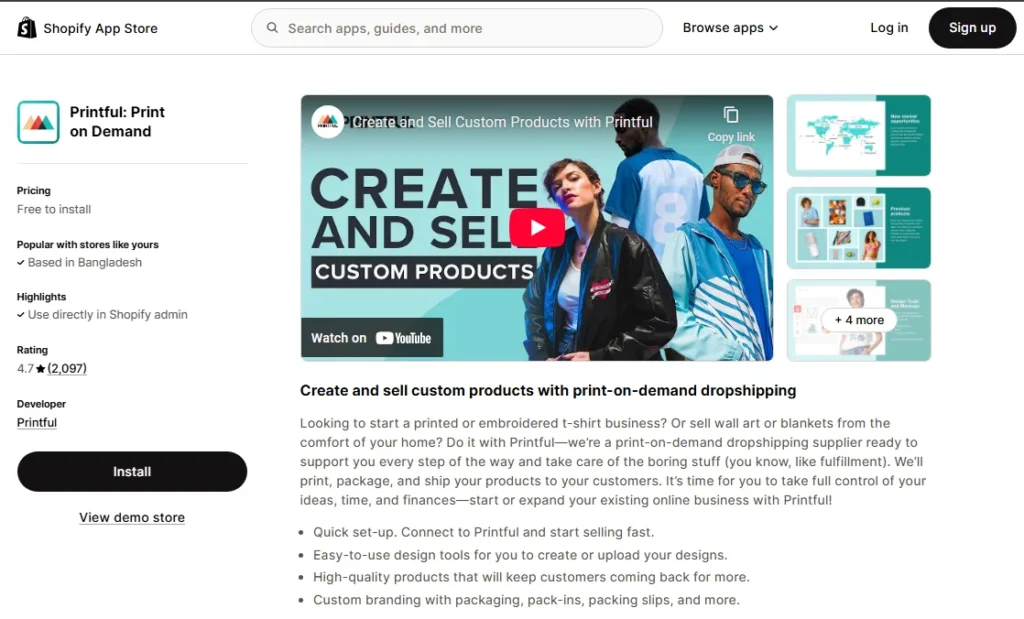 printful print on demand business