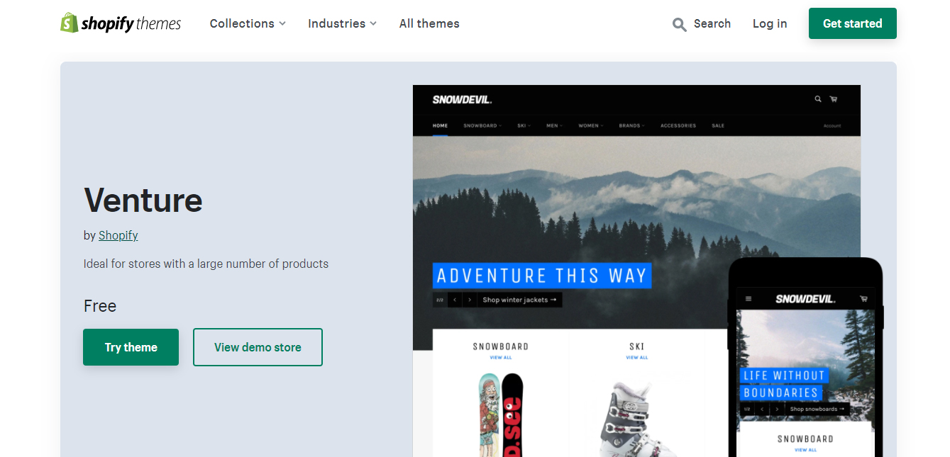 venture-shopify-free-themes