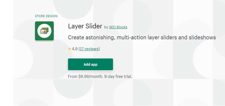 Layer Slider Shopify