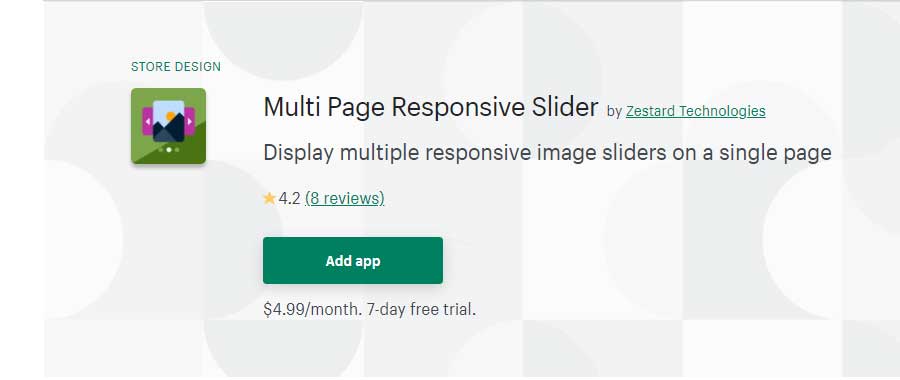 Multi page responsive slider