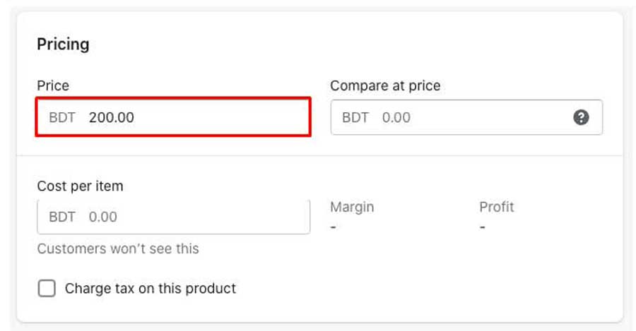 Shopify compare at price