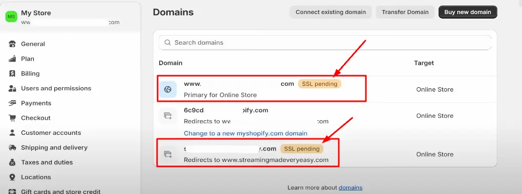 What is SSL Pending Shopify Meaning