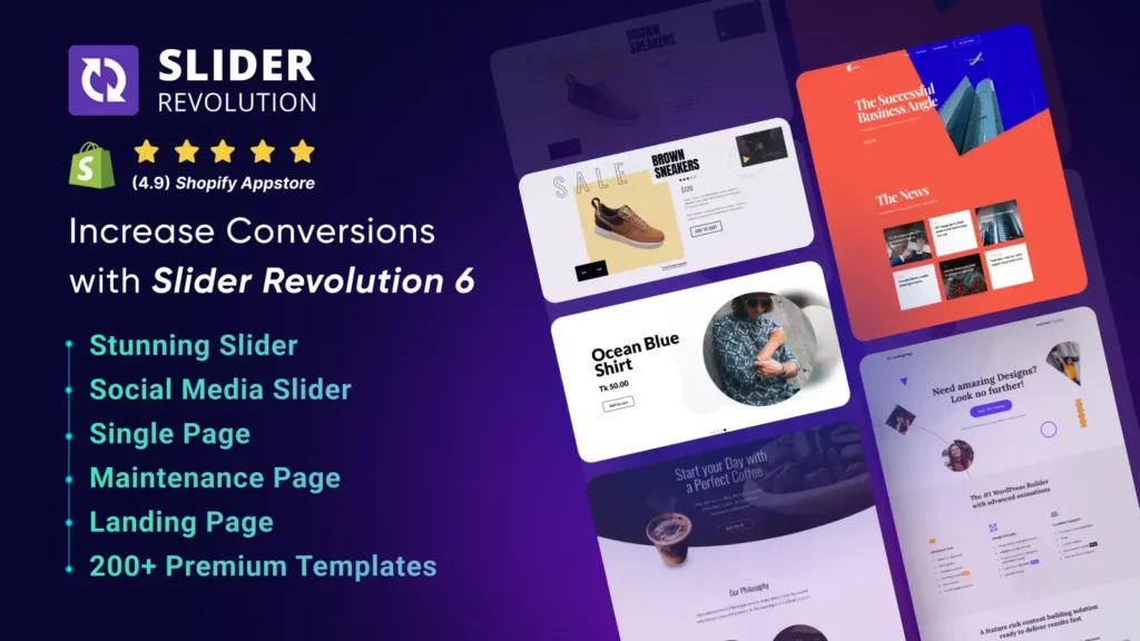 slider revolution shopify featured list