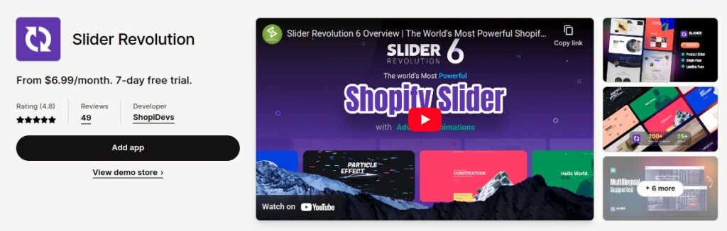 فروشگاه اپلیکیشن Slider Revolution