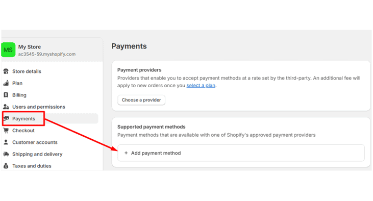 Shopify Add Payment