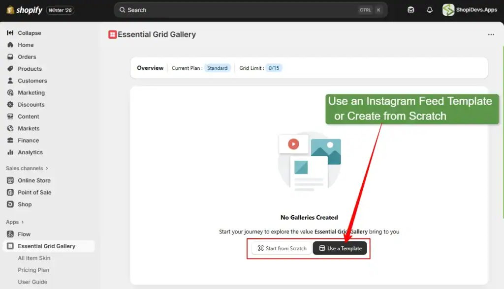 create an instagram feed gallery from scratch or use a template