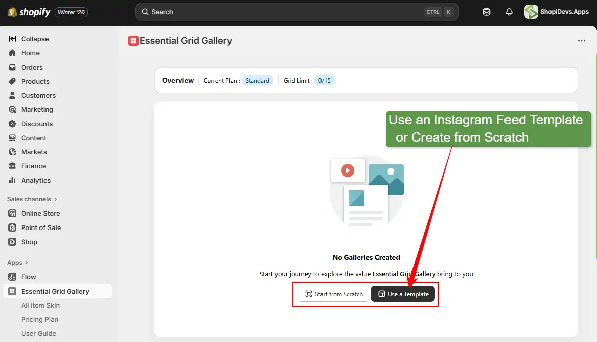 create an instagram feed gallery from scratch or use a template