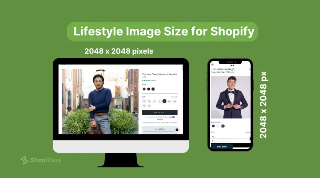 Best lifestyle product Image Size for Shopify