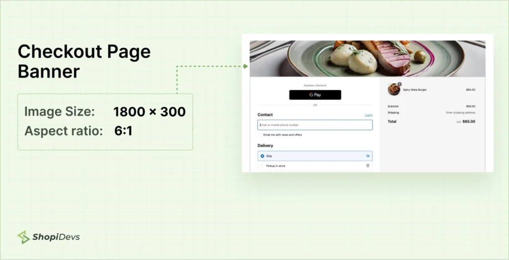 Shopify Checkout Page Banner Image Size