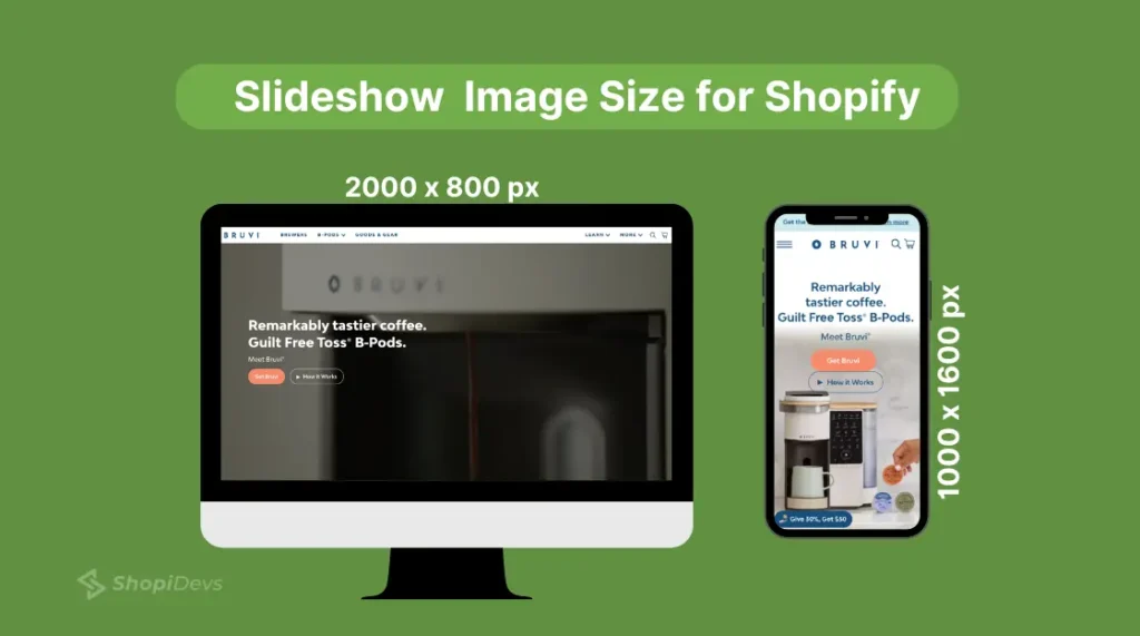 Best slideshow Image Size for Shopify