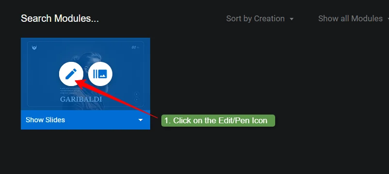 Click on the Pen Icon to Edit the Template