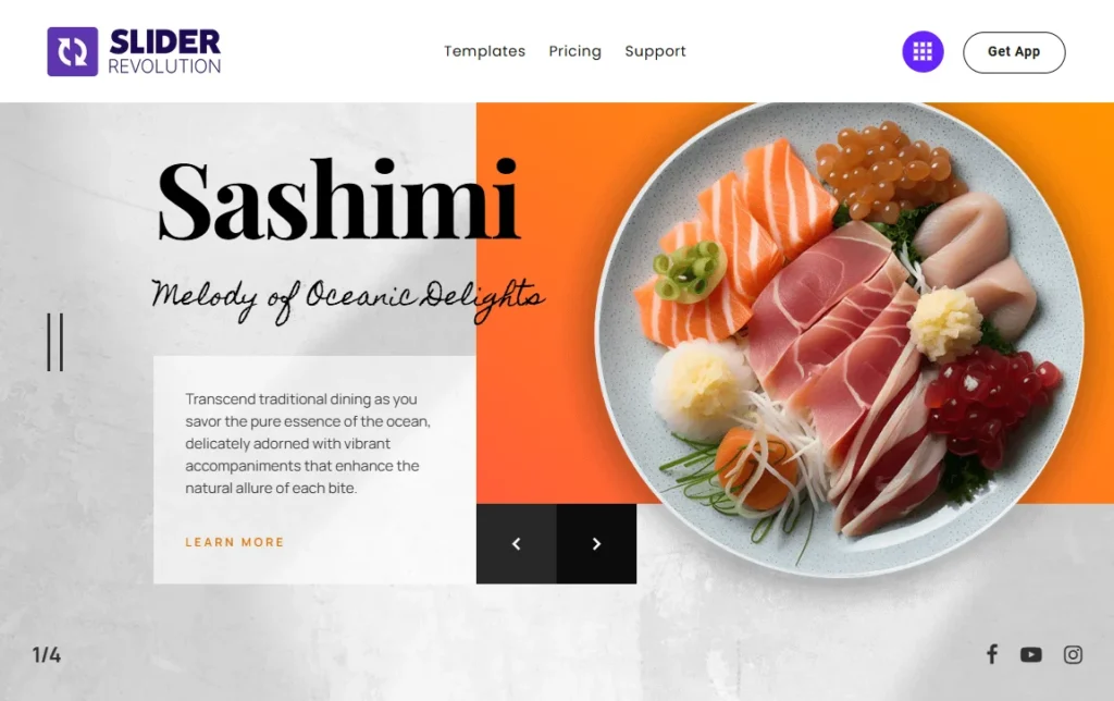 Food Presentation Template for Shopify