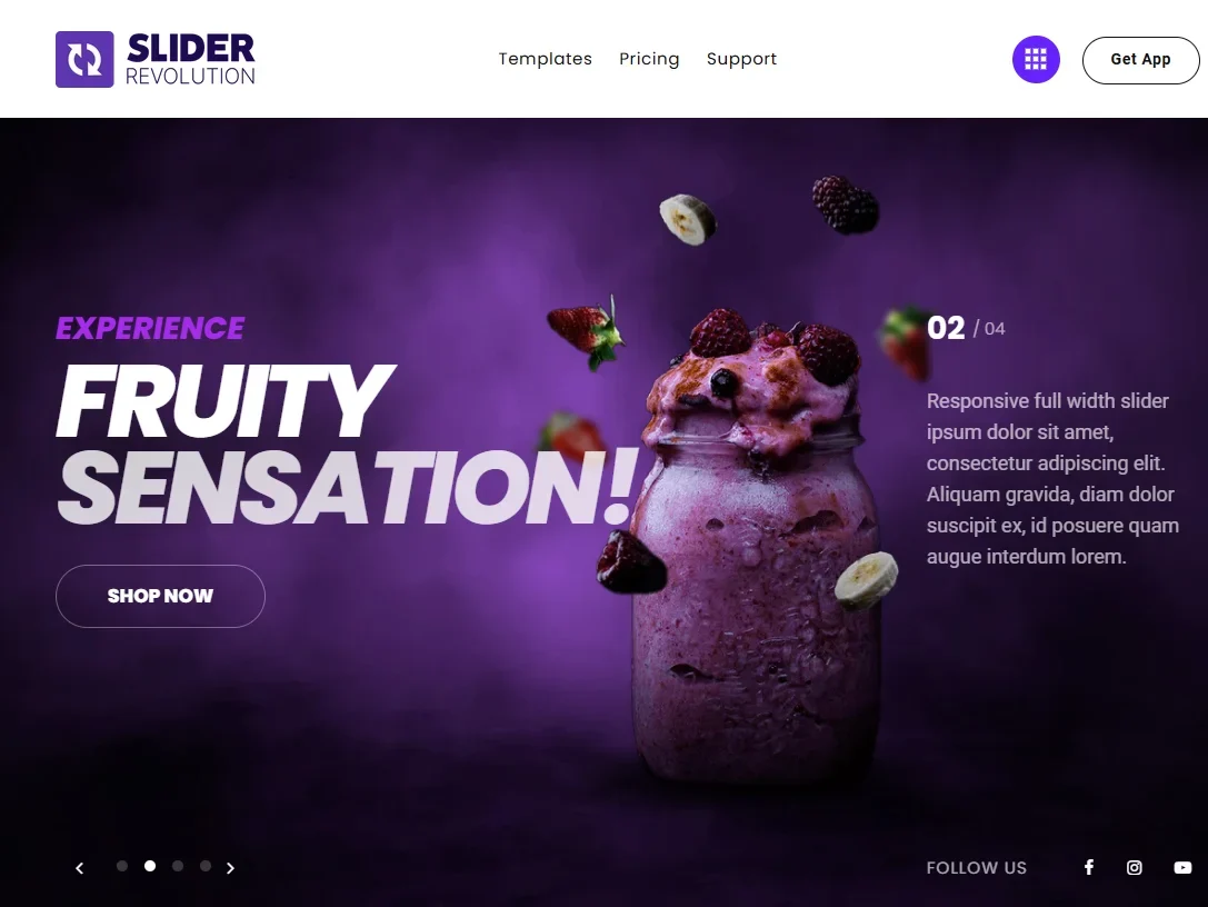 full width shopify templates from slider revolution