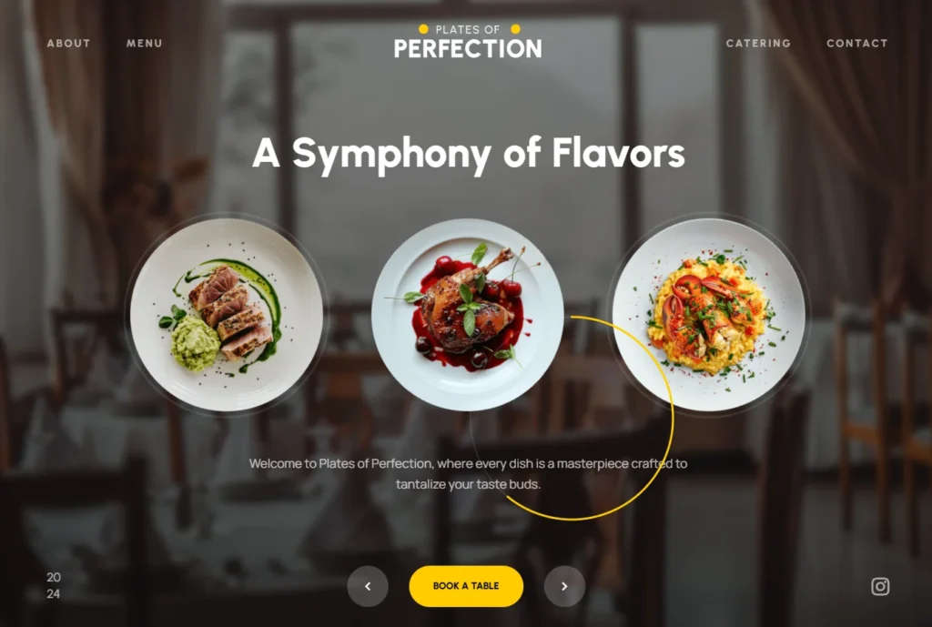 modern restaurant slider design full width template for shopify store