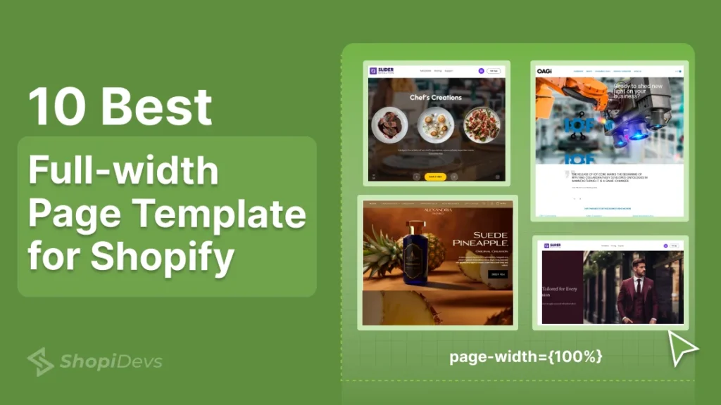 shopify full width page templates featured image for blog posts