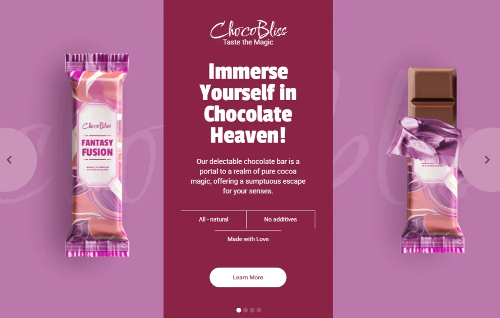 chocolate bar product presentation template