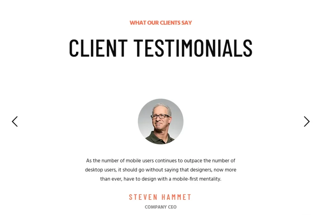 corporate theme testimonials slider template