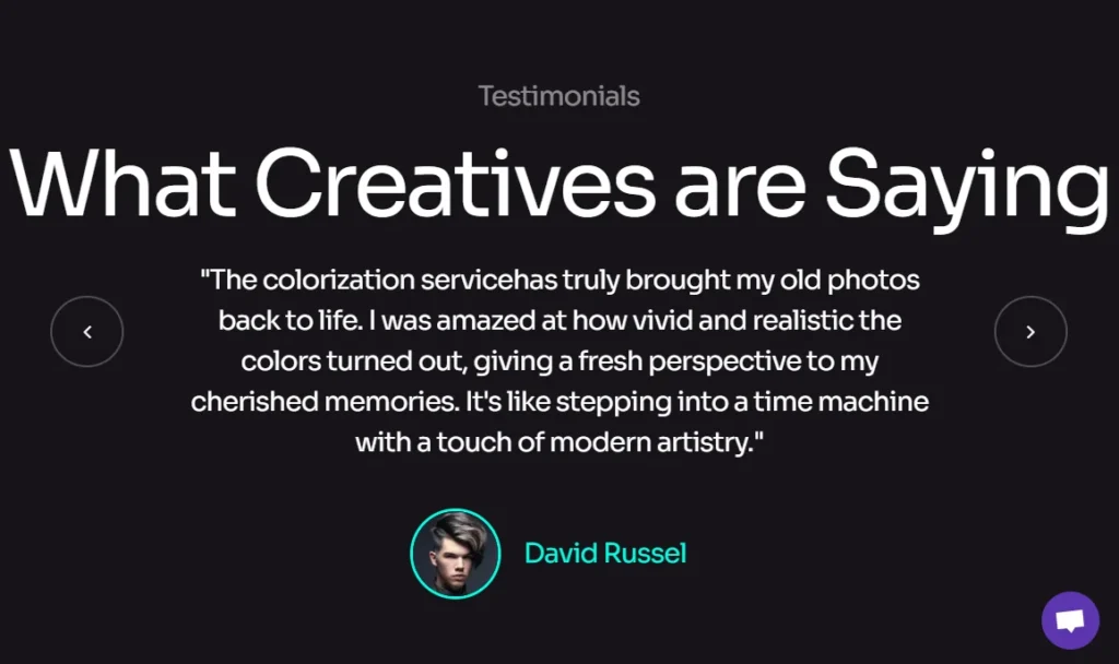 generative ai testimonial slider template