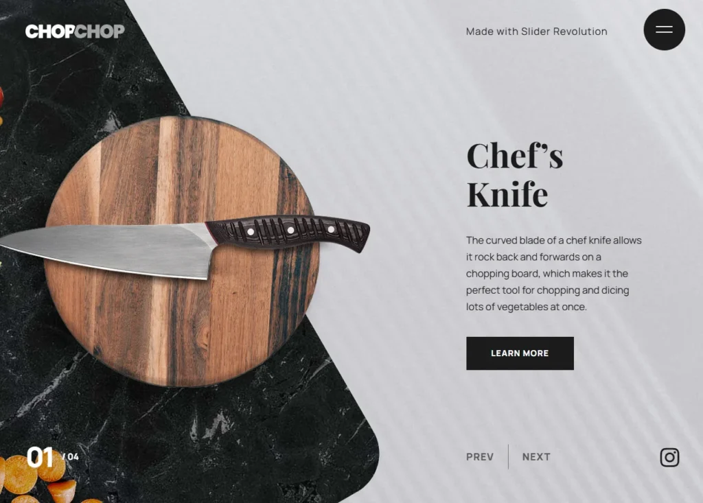 kitchen knives product slider template for shopify