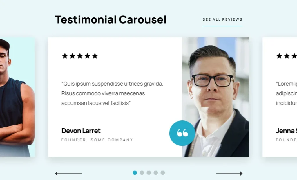 testimonial carousel pack slider templates for Shopify