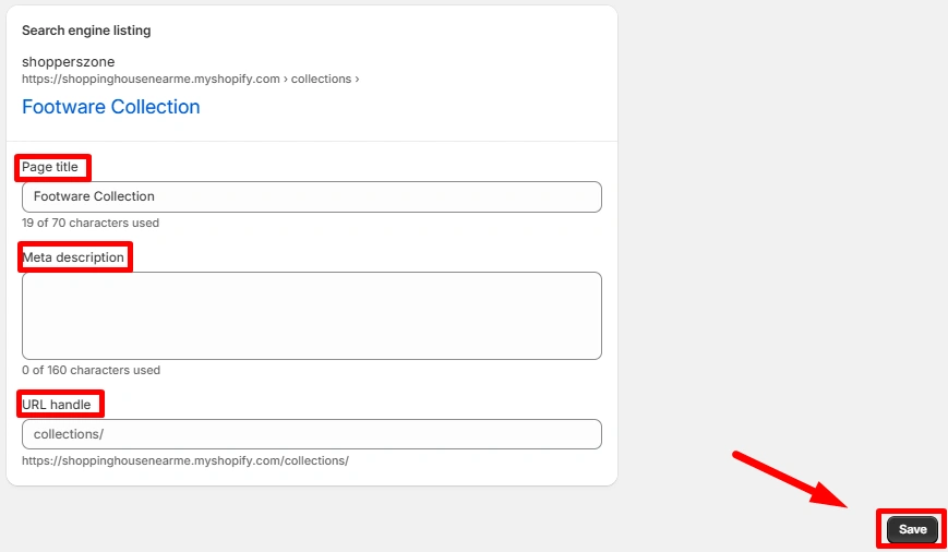 Add Search engine listing