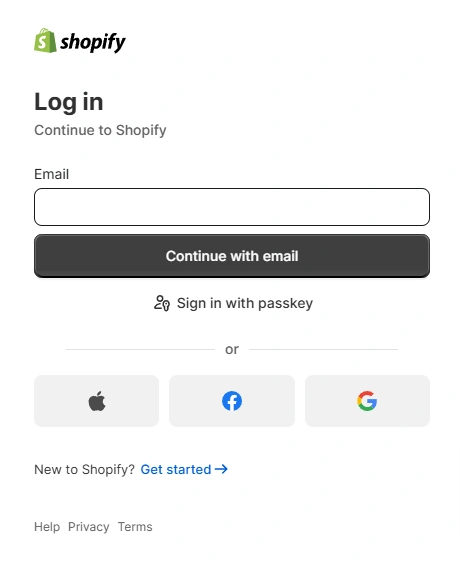 Shopify Login