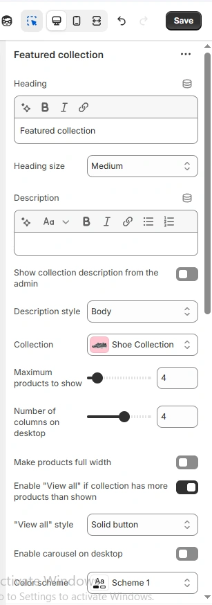 customize featured collection
