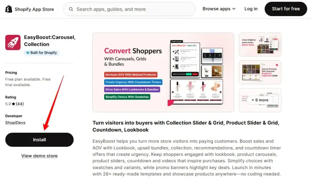 easyboost product slider and grid gallery by shopidevs