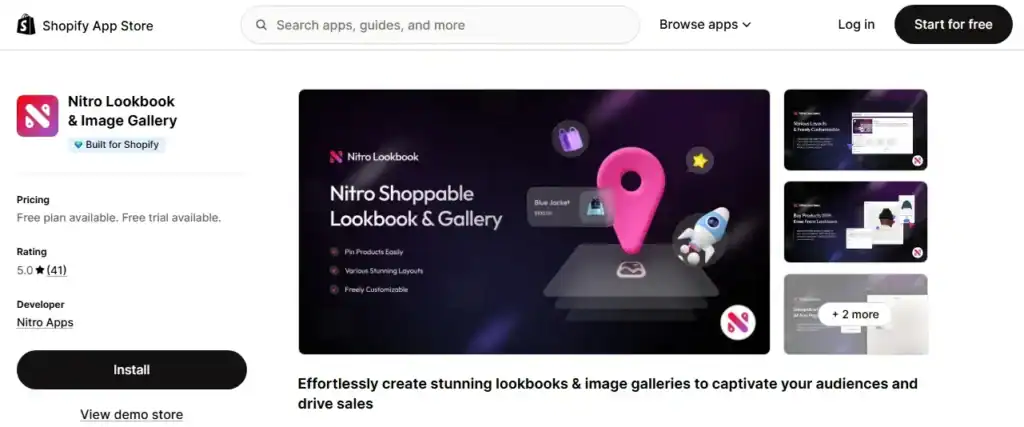 nitro lookbook shopify gallery app for shopify