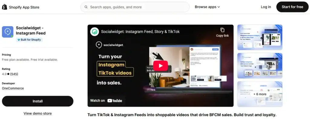 social widget is the shopify gallery app for shopify
