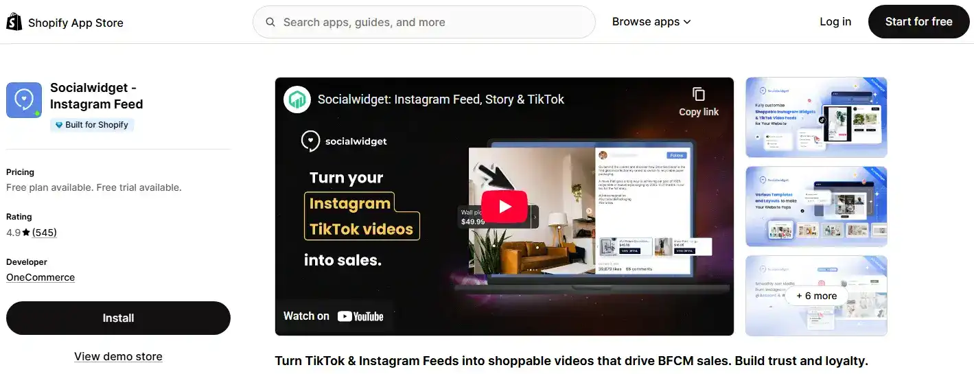 social widget is the shopify gallery app for shopify