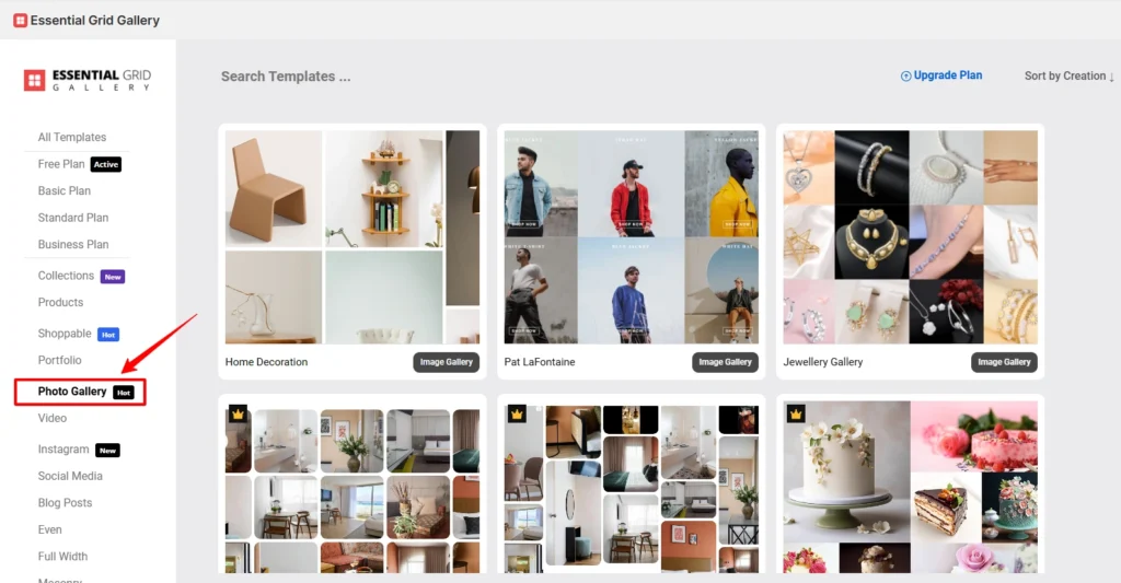 select photo gallery