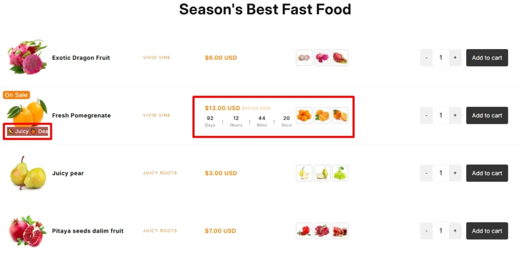 add BFCM countdown timer in table view products