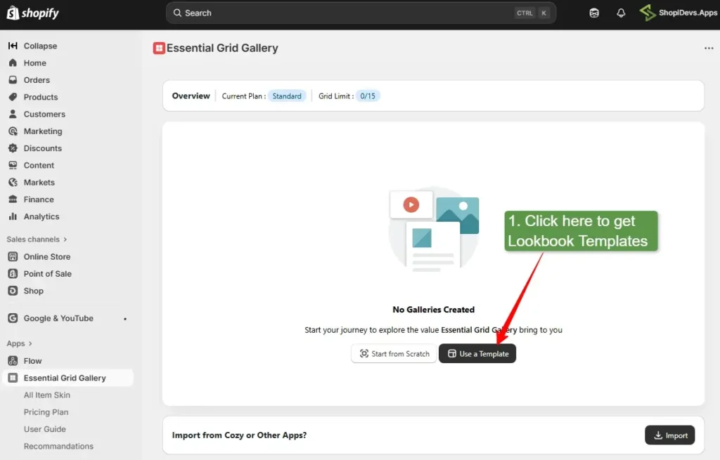 choose a lookbook template or create lookbook gallery from blank