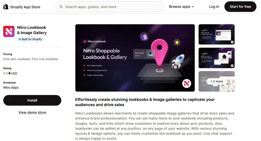 nitro image lookbook shopify lookbook app