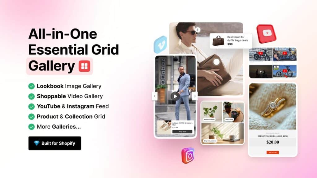essential grid gallery built for shopify