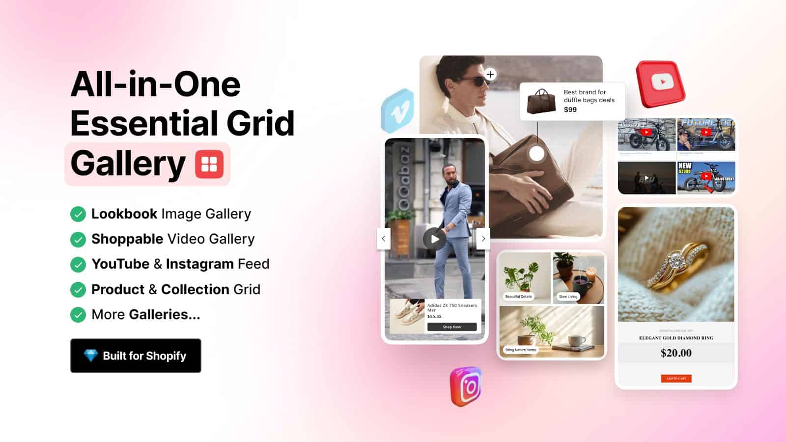 essential grid gallery built for shopify