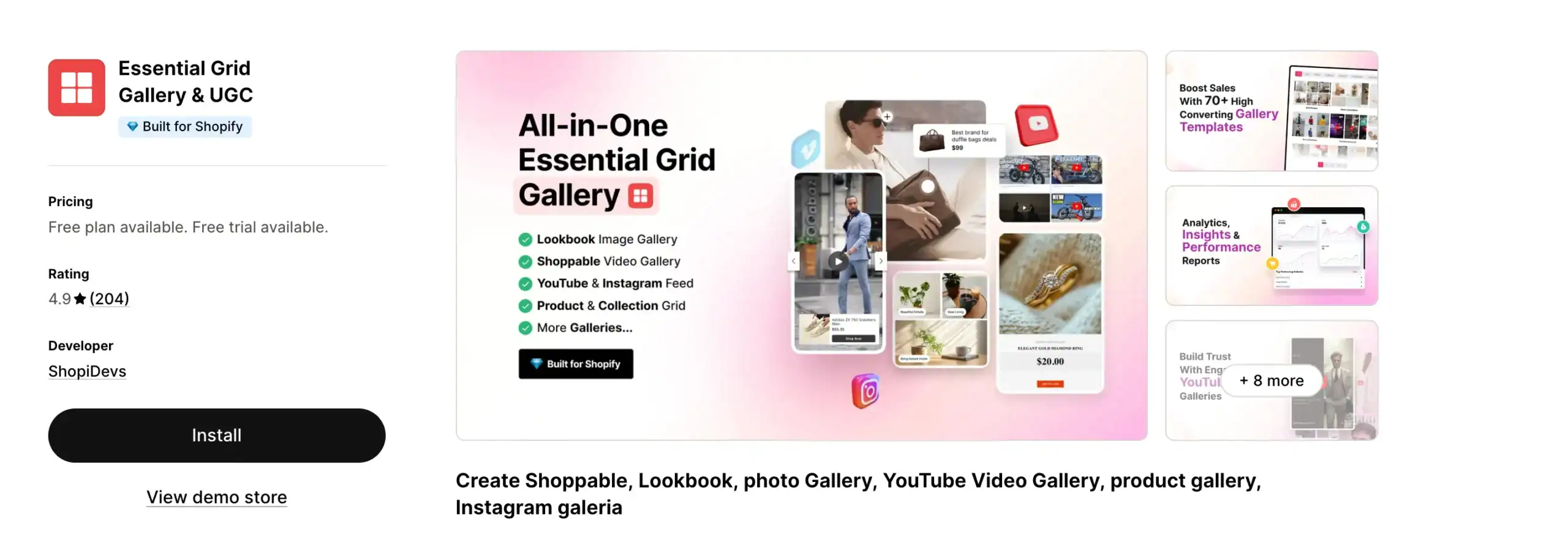 Shopify Lookbook app
