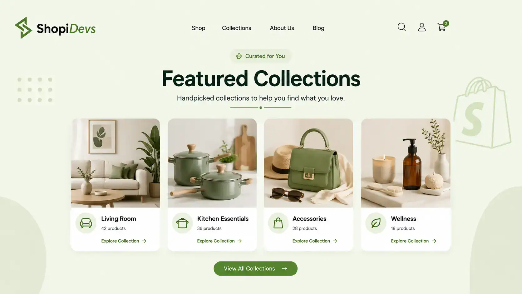 Showcaseing featured collection in Shopify homepage