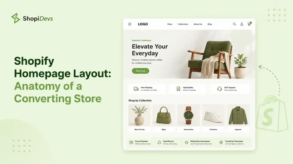 shopify homepage layout